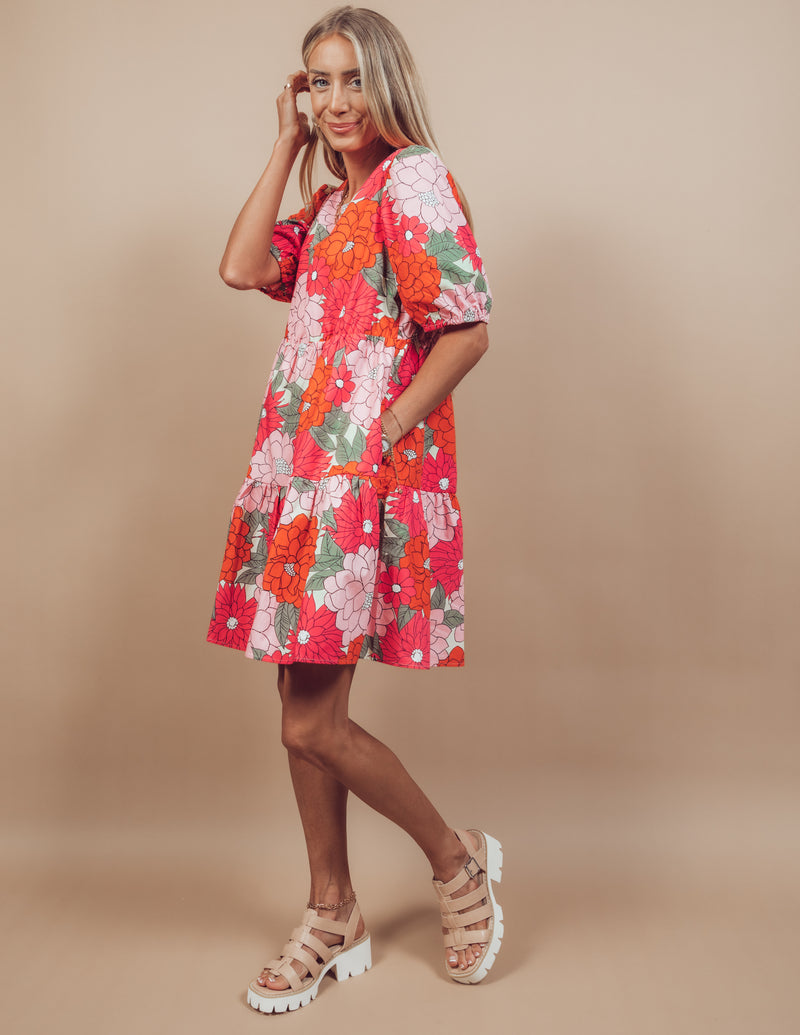 Shannon Flower Printed Dress