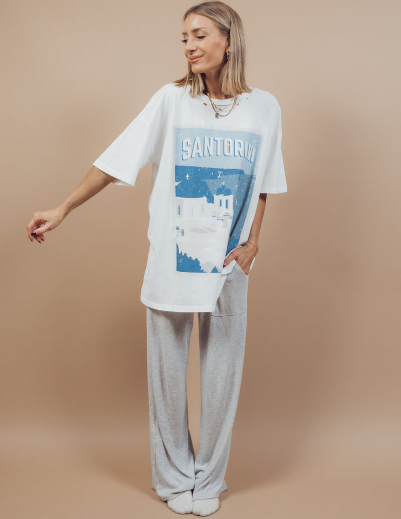 Santorini Oversized Distressed Graphic Tee