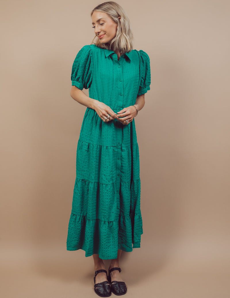 Fay Seersucker Midi Dress