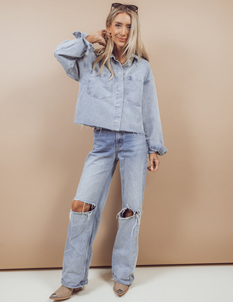 Essie Cropped Denim Jacket