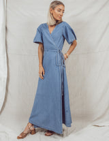 Sela Denim Wrap Dress