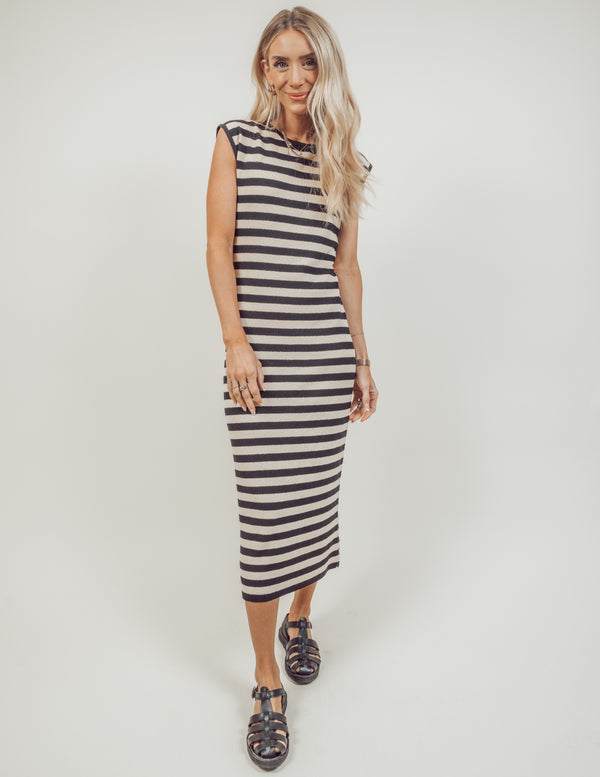 Anna Striped Midi Dress