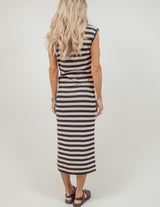 Anna Striped Midi Dress