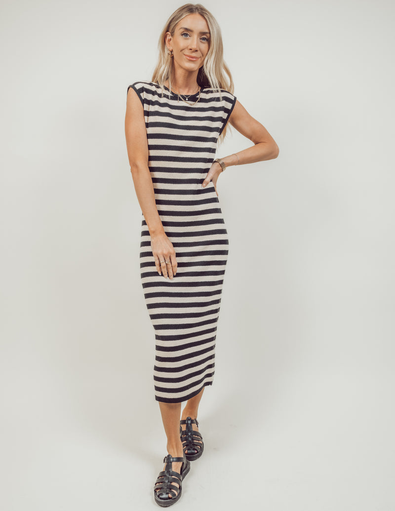 Anna Striped Midi Dress