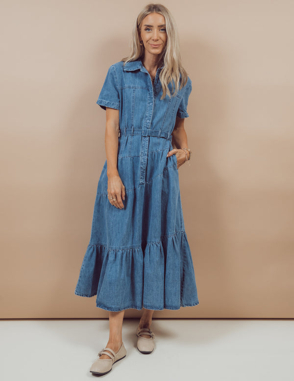 Mallory Tiered Denim Dress