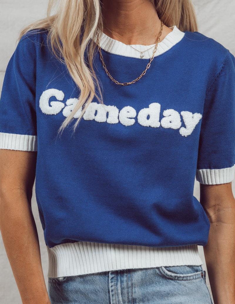 Gameday Short Sleeve Sweater Top