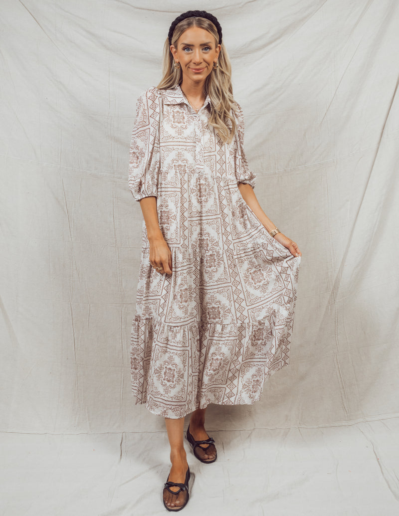 Antonia Printed Midi Dress