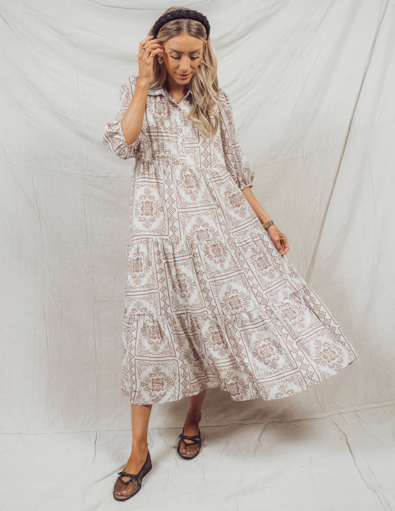 Antonia Printed Midi Dress