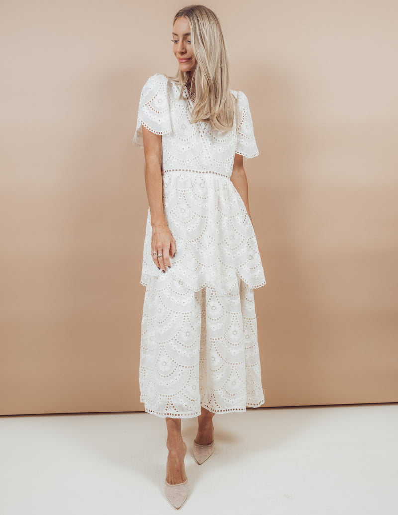 Marta Scalloped Midi Dress