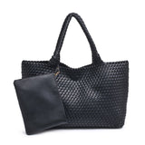 Solana Woven Vegan Leather Tote