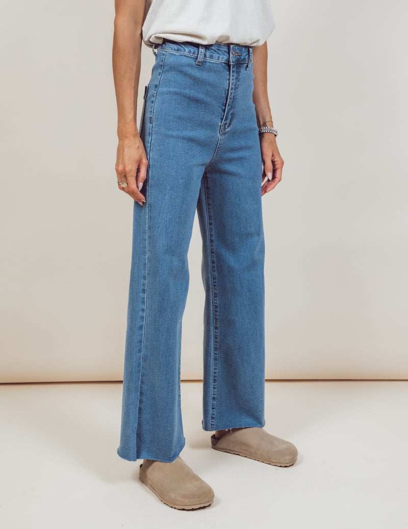 Henley Wide Leg Denim