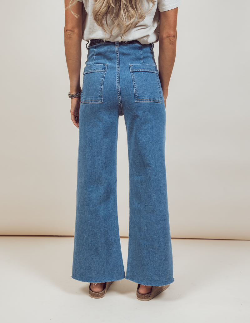 Henley Wide Leg Denim