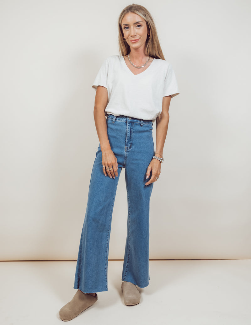 Henley Wide Leg Denim