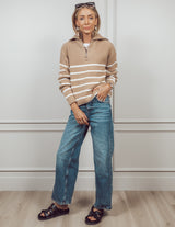 Camille Striped Quarter Zip