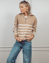 Camille Striped Quarter Zip