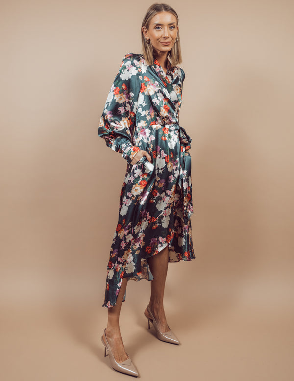 Mirabel Satin Wrap Dress