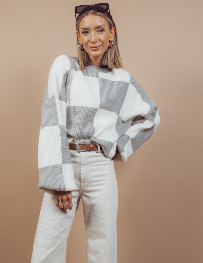 Josilyn Checkered Sweater