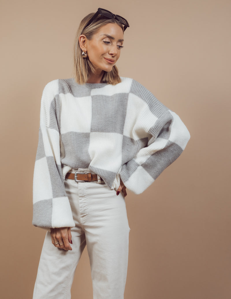 Josilyn Checkered Sweater