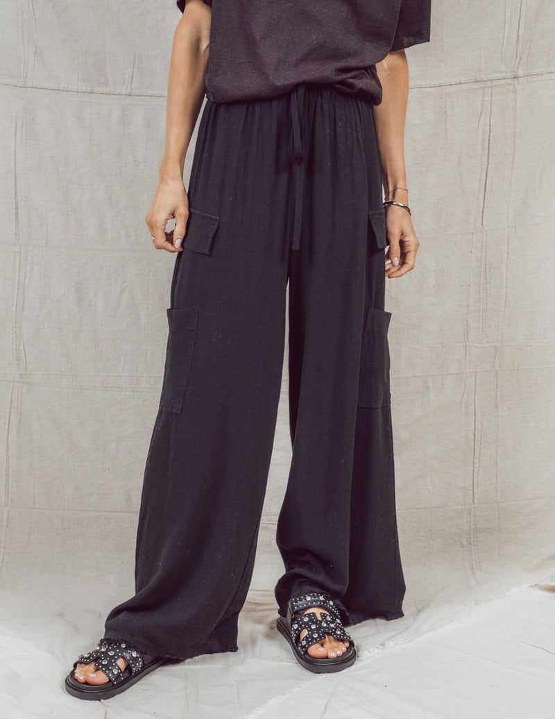 Lena Linen Cargo Pants