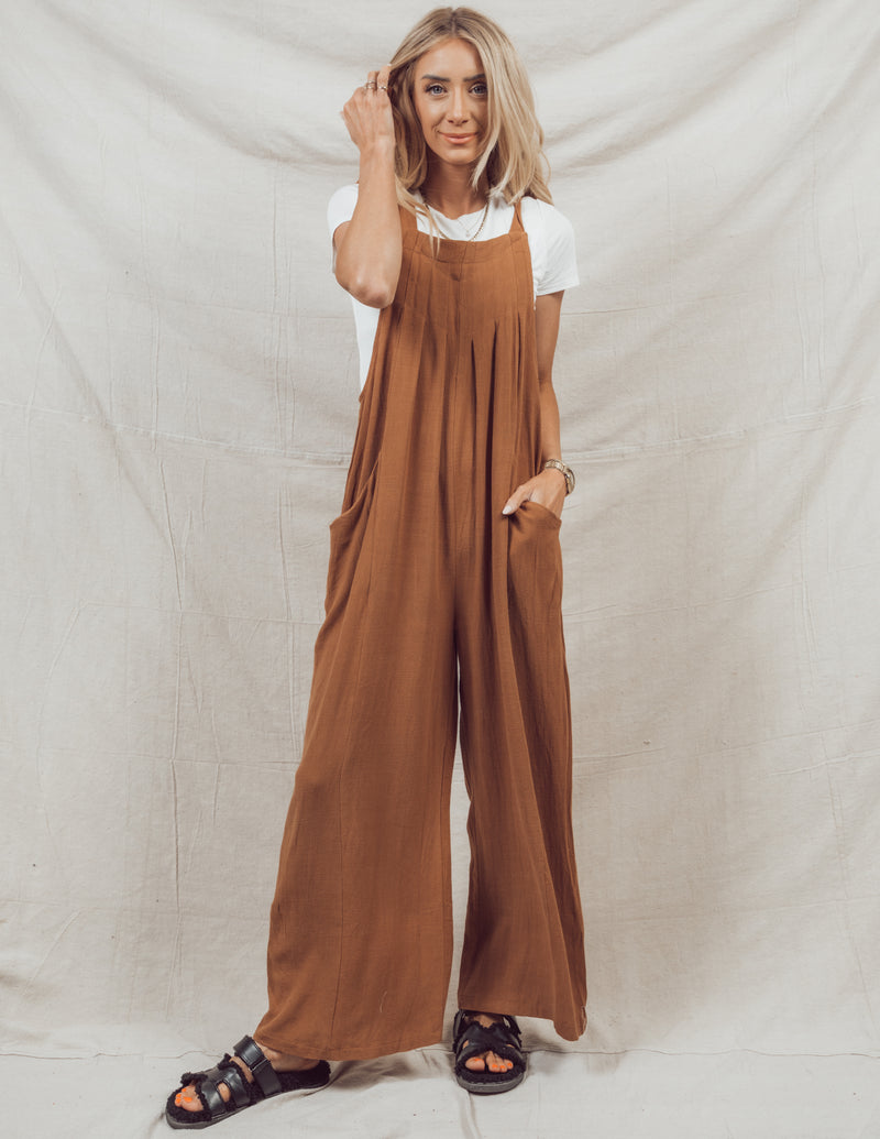 Ambrelyn Linen Pleated Jumpsuit