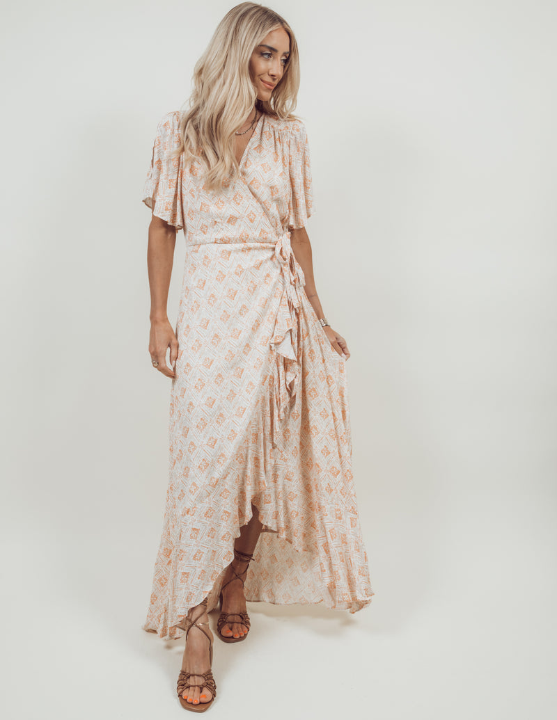 Colton Printed Wrap Dress