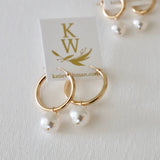 Audrey Pearl Hoop Earrings