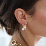 Audrey Pearl Hoop Earrings