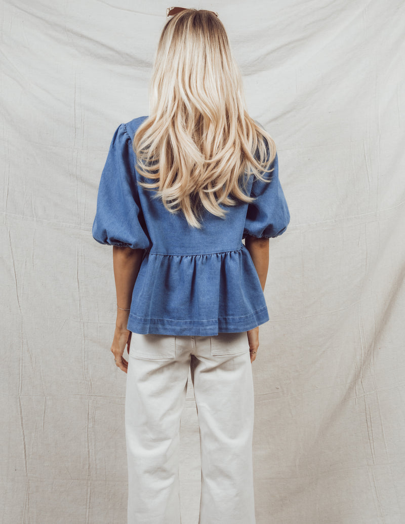 Rebel Denim Peplum Top