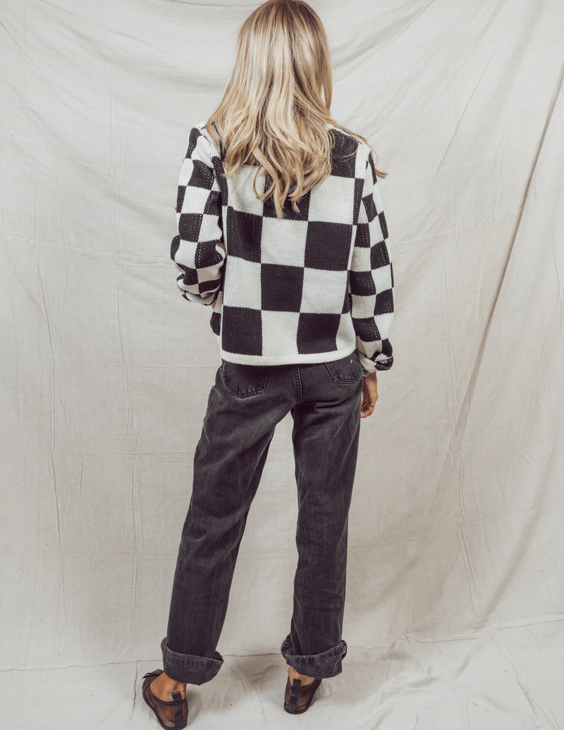 Lyon Checkered Cardigan