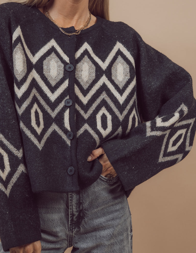 Geometric Cardigan Sweater