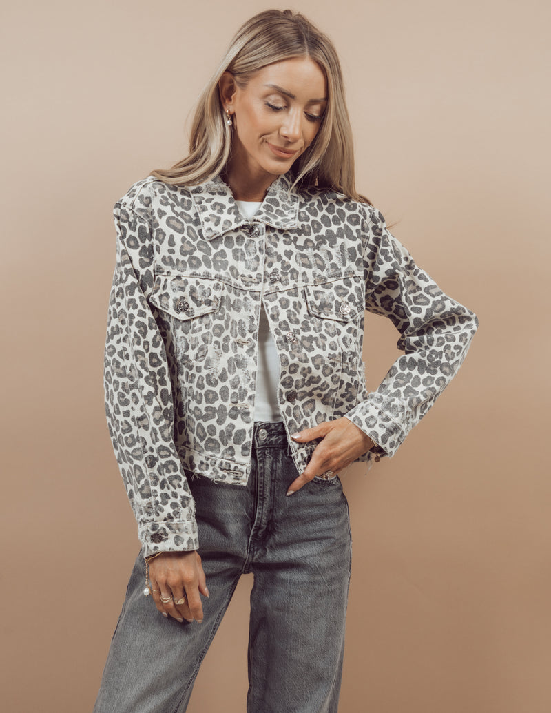 Sasha Leopard Denim Jacket