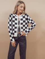 Velona Checkered Cardigan