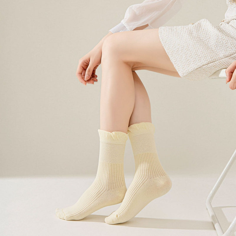 Autumn Lace Mid-Tube Socks