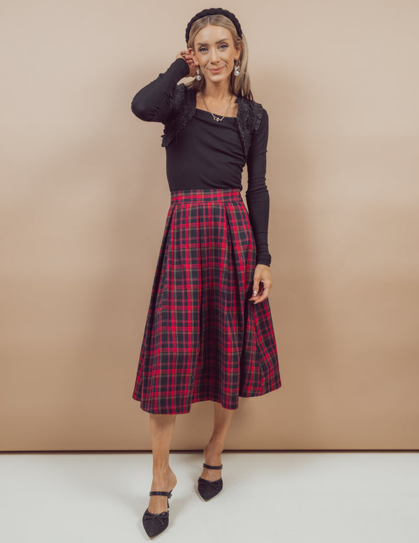 Kenzie Plaid Midi Skirt