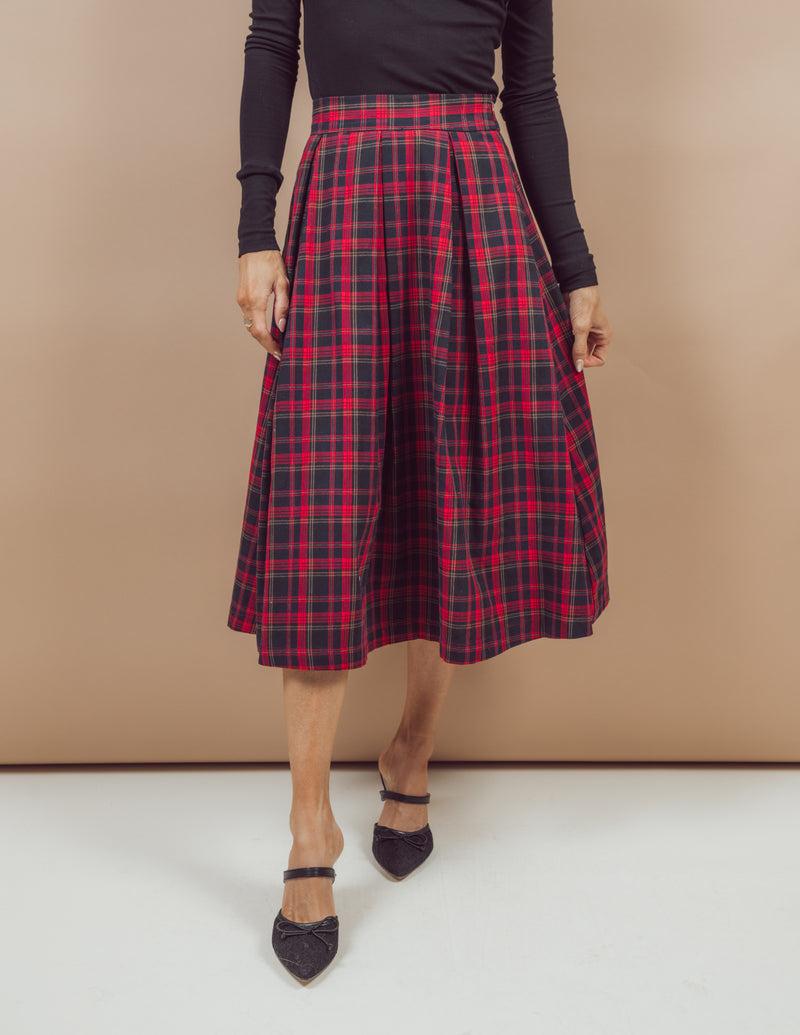 Kenzie Plaid Midi Skirt