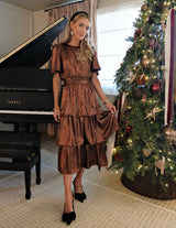 Carol Metallic Tiered Dress