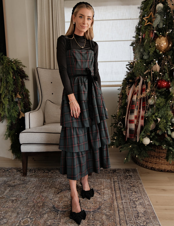 Mari Tiered Plaid Dress