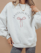 LaVita in Rosa Bow Graphic Crewneck