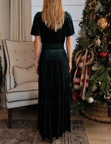 Michele Velvet Tiered Dress