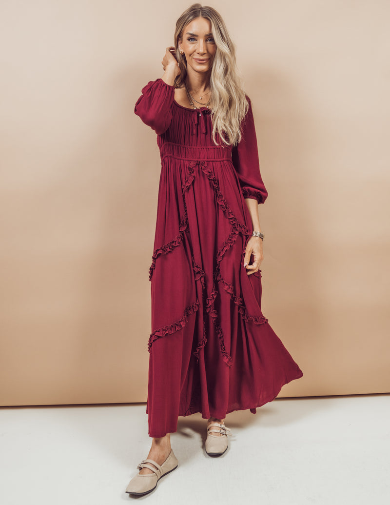 Zoe Ruffle Maxi Dress