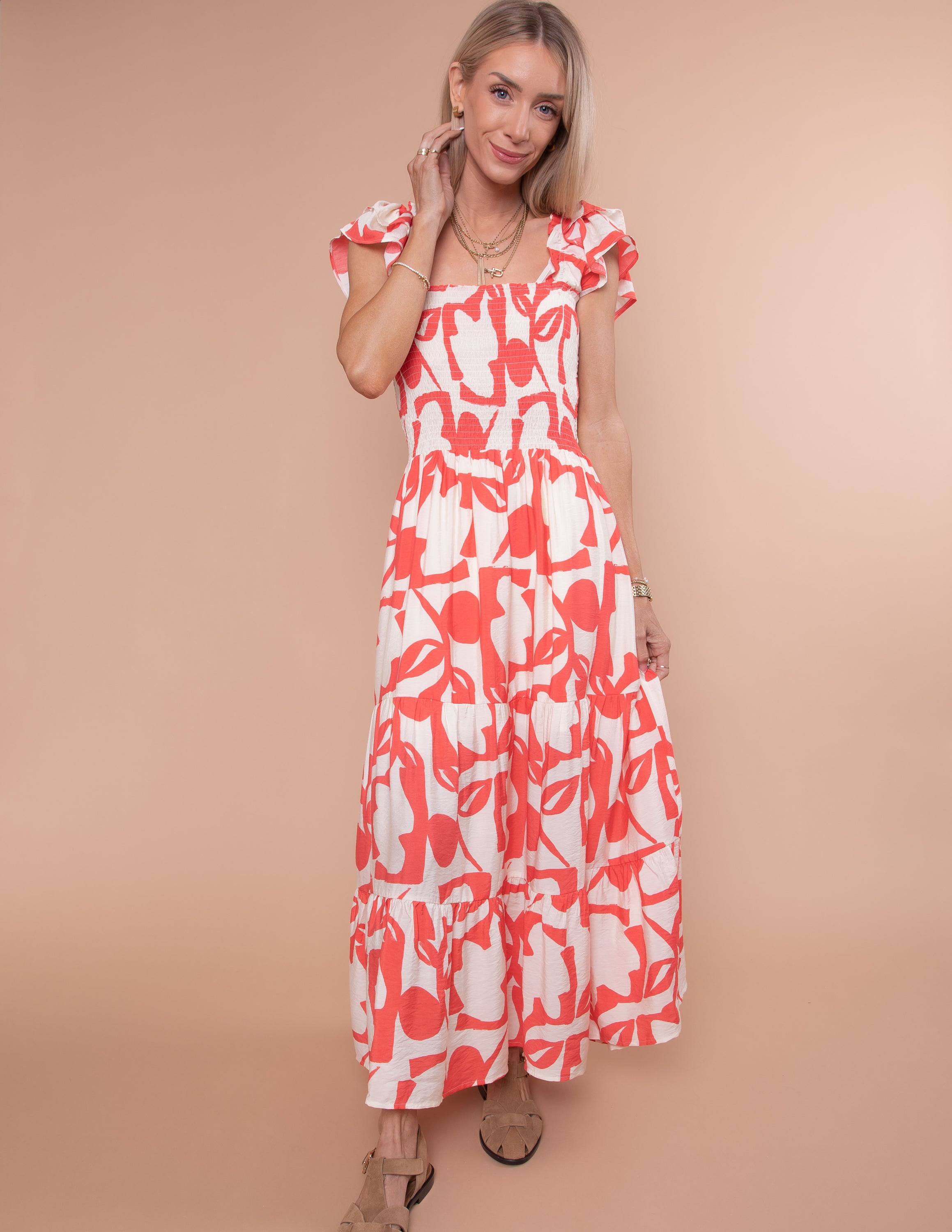 Kristi Ruffle Midi Dress