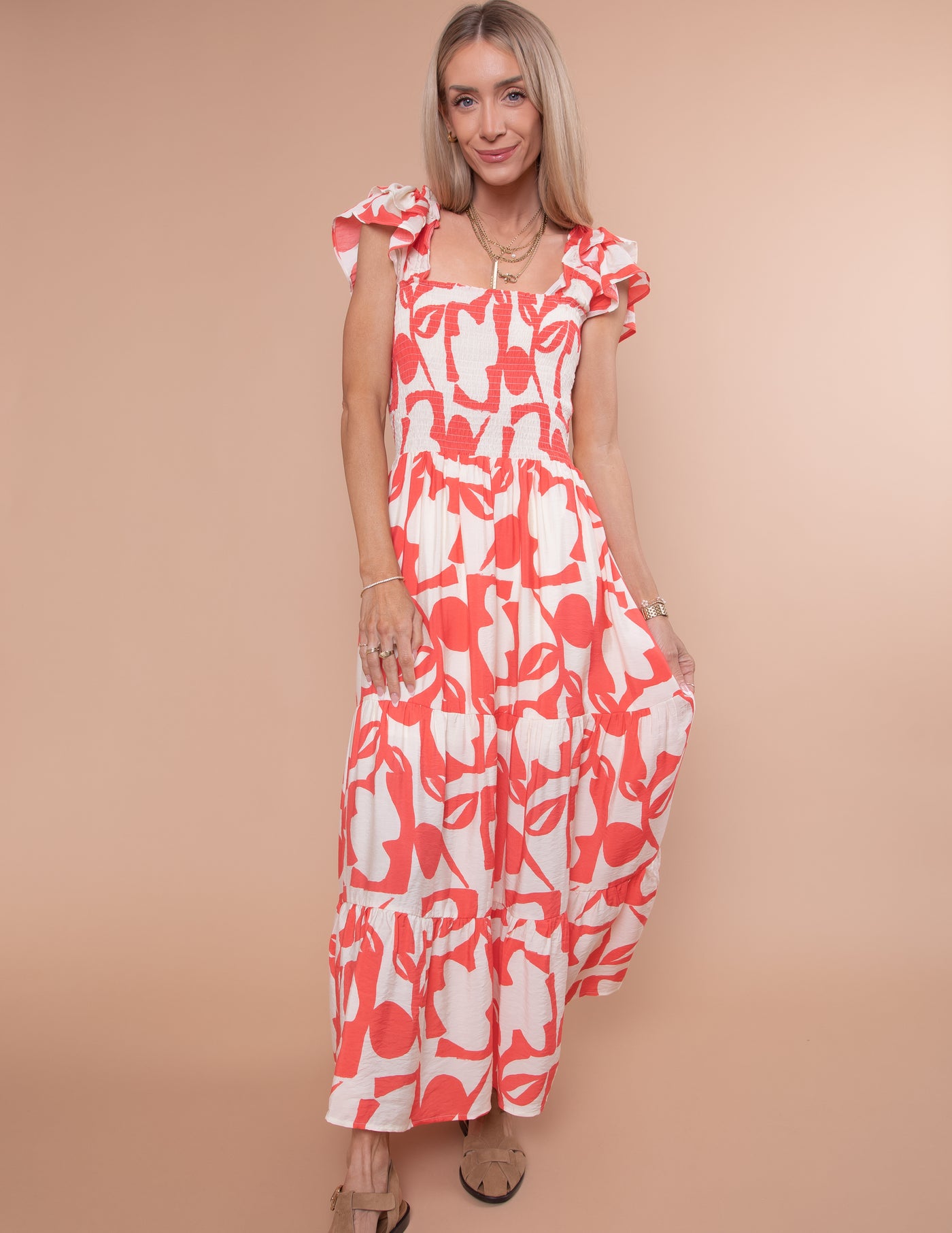 Kristi Ruffle Midi Dress