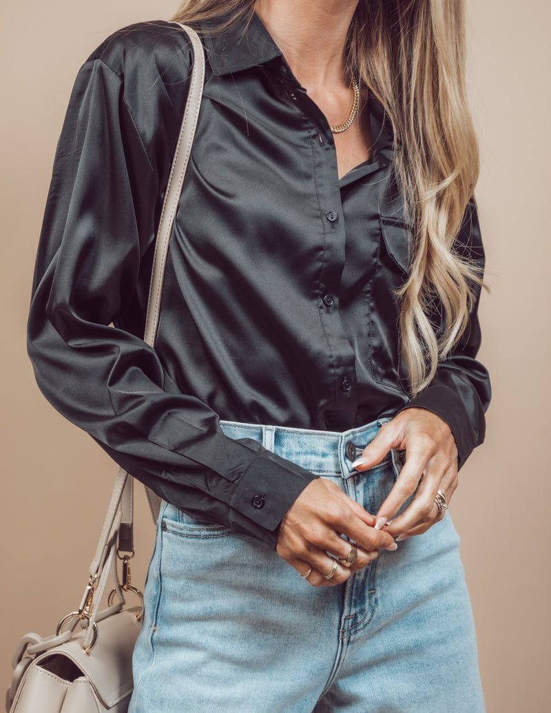 Sonya Satin Button Down